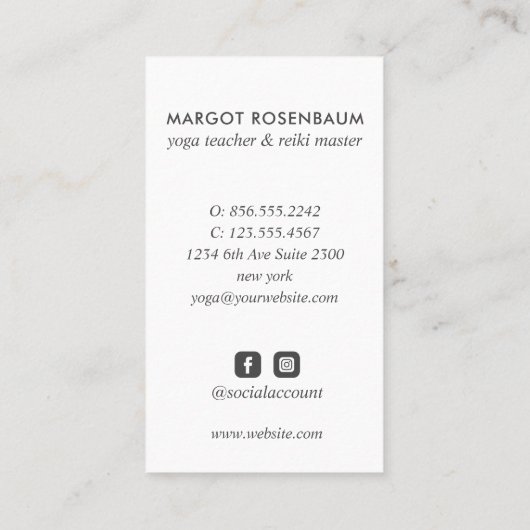 月光のセレニティ：ヒーリングハンドを受け入れる 名刺 (裏面)