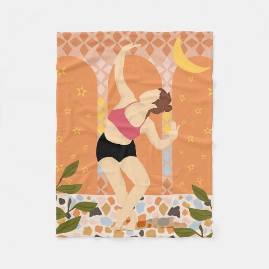 月光のダンス フリースブランケット (正面)