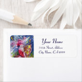 月光のハープを演奏しているサンタクロース ラベル (インサイチュ)