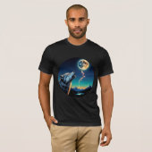月光のパワーを持つ天空の狼 Tシャツ (正面フル)