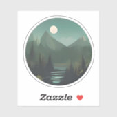 月光のピーク：夜の荒野のシーン シール (シート)