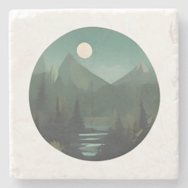 月光のピーク：夜の荒野のシーン ストーンコースター