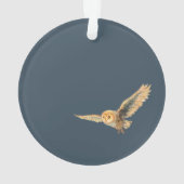 月光のフクロウ:星空の月明かりの草原のメンフクロウ オーナメント (裏面)