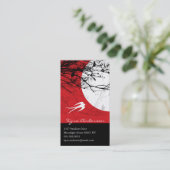 月光のモダンでシックなアジア人のオリエンタルのつばめ 名刺 (スタンド正面)