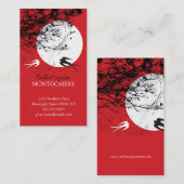 月光のモダンでシックなアジア人のオリエンタルのつばめ 名刺 (正面/裏面)