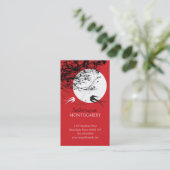 月光のモダンでシックなアジア人のオリエンタルのつばめ 名刺 (スタンド正面)