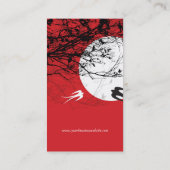 月光のモダンでシックなアジア人のオリエンタルのつばめ 名刺 (裏面)
