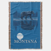 月光のヴィンテージ旅行のくまの歩く スローブランケット (正面縦)