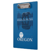 月光のヴィンテージ旅行ポスターのくま クリップボード (左)