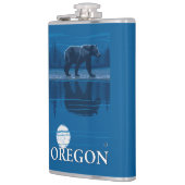 月光のヴィンテージ旅行ポスターのくま フラスク (左)