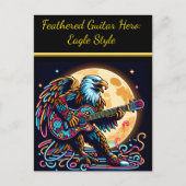 月光の下のイーグルのギタリスト ポストカード (正面)