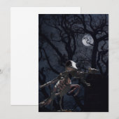 月光の下のカラスとネズミの骸骨 招待状 (正面/裏面)