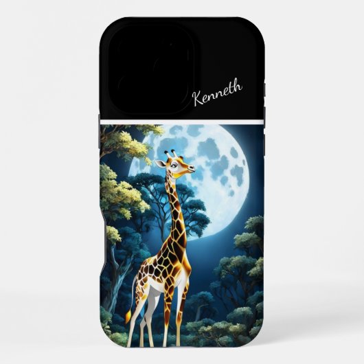 月光の下のキリン iPhoneケース (裏面)
