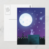 月光の下の猫 ポストカード (正面/裏面)