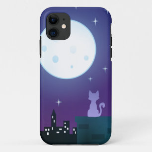 月光の下の猫 iPhone 11 ケース