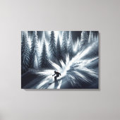 月光の下り坂スキーヤー キャンバスプリント (正面)