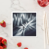 月光の下り坂スキーヤー スタンダードカクテルナプキン (インサイチュ)