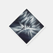 月光の下り坂スキーヤー スタンダードカクテルナプキン (角)