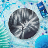 月光の下り坂スキーヤー ペーパープレート (パーティー)