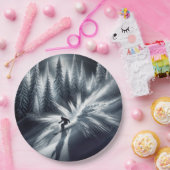 月光の下り坂スキーヤー ペーパープレート (パーティー)