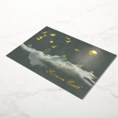 月光の下を、優雅に静かに飛ぶ鳥たち 箔シーズンカード (回転した状態)