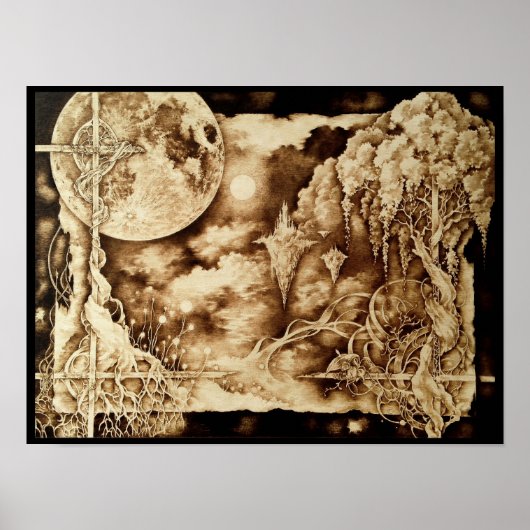 月光の下 – パイログラフィーのアートポスター ポスター (正面)