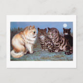 月光の中で出会う子猫たち、ルイス・ウェイン ポストカード (正面)