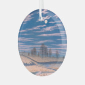 月光の中のファーラーの冬の風景: ガラスオーナメント (正面左)