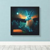 月光の中の繁栄うさぎ キャンバスプリント (インサイチュ (ウッドフロア))