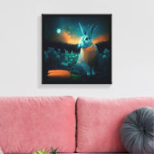 月光の中の繁栄うさぎ キャンバスプリント (インサイチュ (リビング))