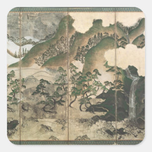 月光の冬の景色 スクエアシール