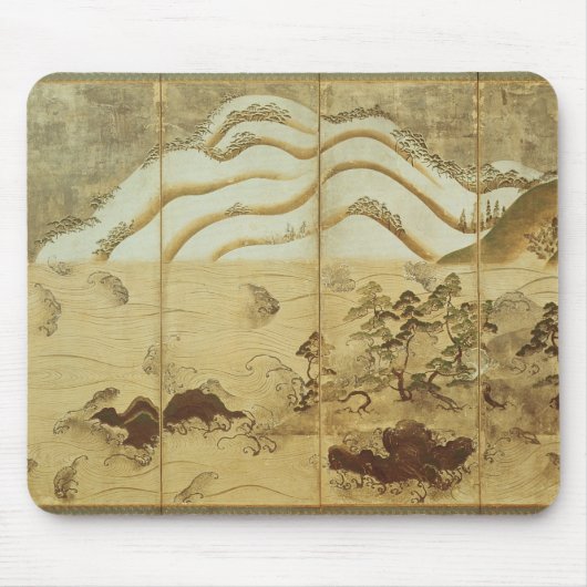 月光の冬の景色 マウスパッド (正面)
