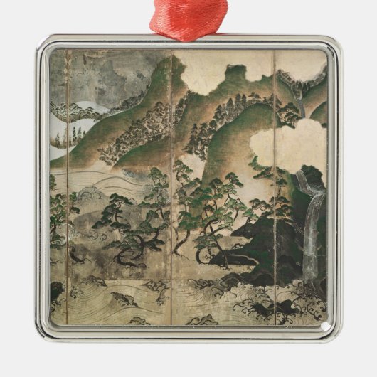 月光の冬の景色 メタルオーナメント (正面)