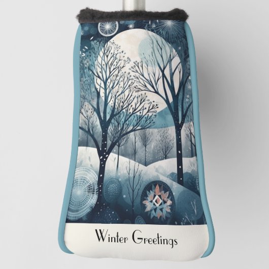 月光の北欧の森林、カスタマイズ可能 ゴルフヘッドカバー (回転90)