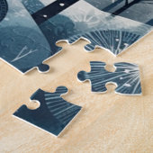 月光の北欧の森林、カスタマイズ可能 ジグソーパズル (側面)