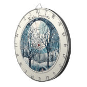 月光の北欧の森林、カスタマイズ可能 ダーツボード (正面右)