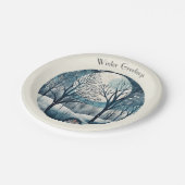 月光の北欧の森林、カスタマイズ可能 ペーパープレート (アングル)