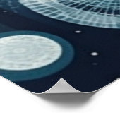 月光の北欧の森林、カスタマイズ可能 ポスター (角)