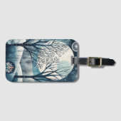 月光の北欧の森林、カスタマイズ可能 ラゲッジタグ (正面横)