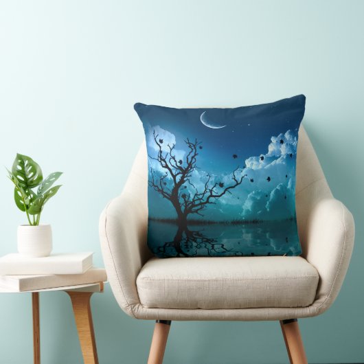 月光の反射の風光明媚な夜空のPIllow クッション (椅子)