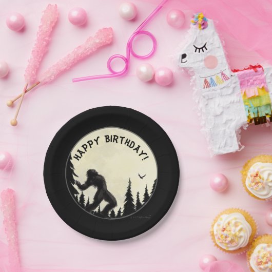 月光の喚き声の誕生日の紙皿 ペーパープレート (パーティー)