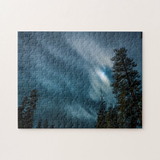 月光の夜空と森 ジグソーパズル (横)