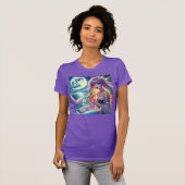 月光の妖精と虹色の人魚が歌うアニメ少女 Tシャツ (正面フル)