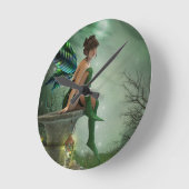 月光の妖精 ラウンド壁時計 (傾斜)