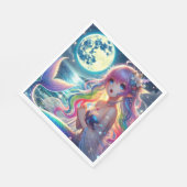 月光の妖精 虹の人魚 アニメ少女の歌 スタンダードランチョンナプキン (角)