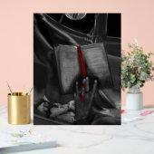 月光の木炭ブックラバークリムゾンウォールアート アクリルサイン (ウェディング)