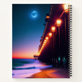 月光の桟橋のパーソナライズされた速報 ノートブック (裏面)