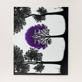 月光の森に咲く魅惑の紫の木 ジグソーパズル