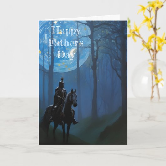 月光の森の神秘的な黒騎士 カード (黄色い花)