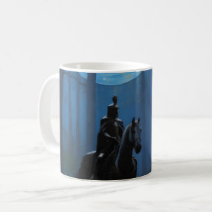 月光の森の神秘的な黒騎士 コーヒーマグカップ